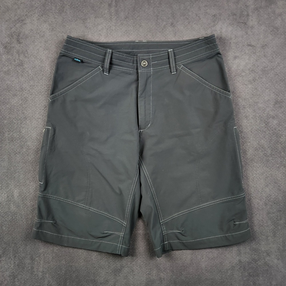 KUHL Renegade Shorts Mens 34 Charcoal Gray Tech Utility Cargo Hiking Outdoor